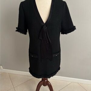 Zara Black Mini Dress with Bow Detail